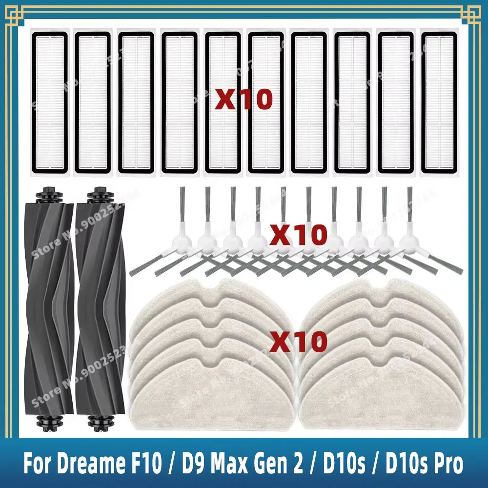 Cho Dreame Bot D10s / D10s Pro Robot Hút Bụi Dự Phòng Các Phần Phụ Kiện Bên Chính Bàn Chải Bộ Lọc Hepa Chổi Lau Nhà Miếng Lót