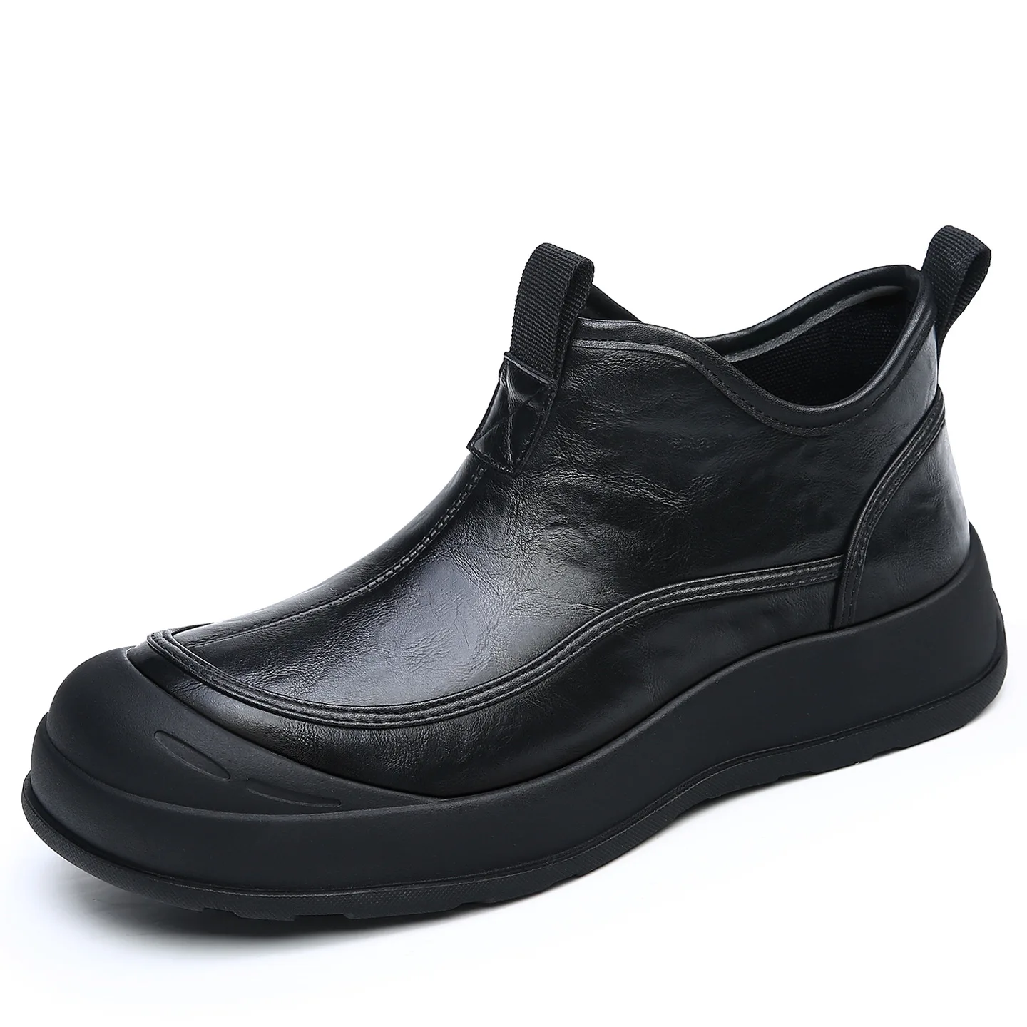 

Мужские осенне-зимние черные ботинки до щиколотки, модные повседневные, новые дизайнерские кожаные туфли, мужские теплые флисовые антиморозные хлопковые туфли