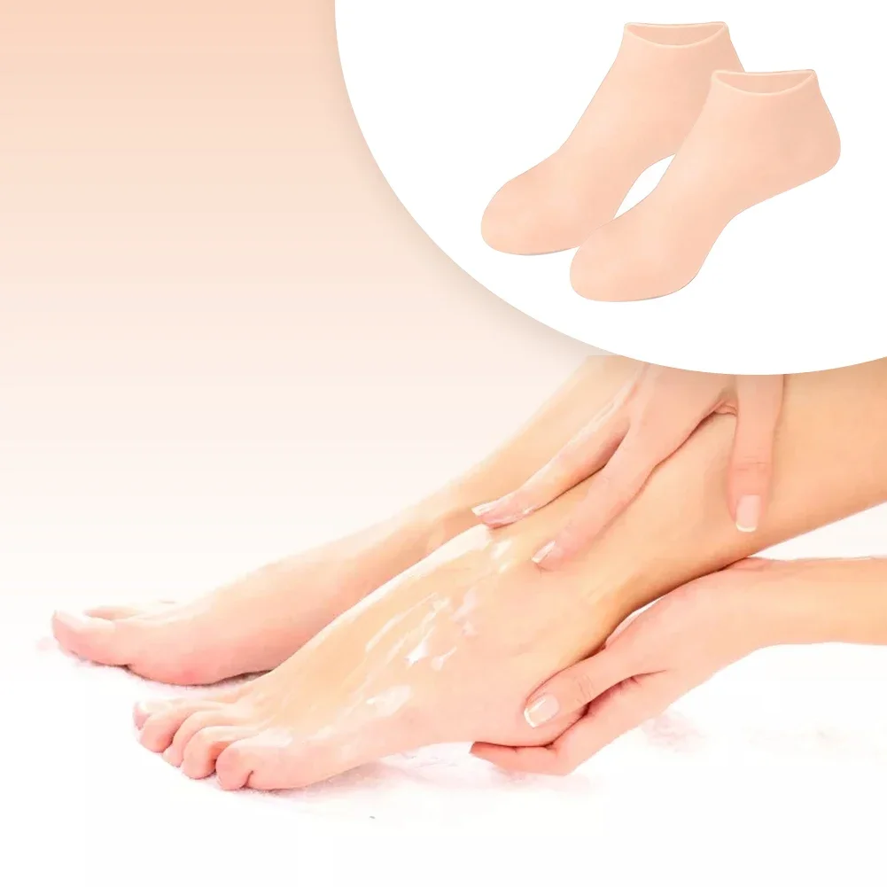 실리콘 풋 케어 양말, 갈라짐 방지 보습 젤 양말, 갈라진 각질 제거, 보호대 통증 완화 페디큐어 도구, 2 개, 4 개