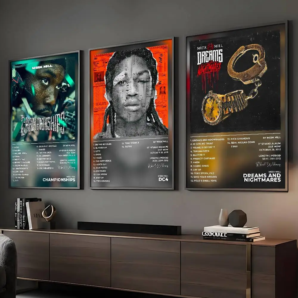 Rapper Meek Mill Poster HD Sticky Wall Art Printing Waterproof Home Living Bed Room Bar Aesthetic Decor