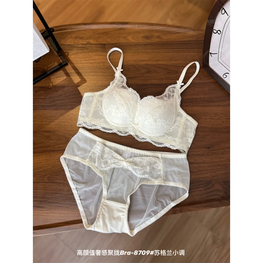 Women Lace Bra32‑38 Deep V Push Up Gather Support Anti Sag Wireless Comfort Sexy Underwear Small Breast No Empty Cup Trending