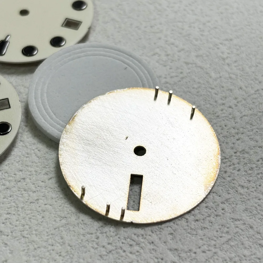 28.5mm Sterile Dial White Green Luminous Dial Customizable DIY Dial NH Dial 35/36 Dial Movement Watch Replacement Accessories