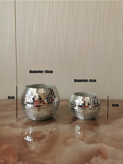 Disco Ball Tea Light Candle Holder Flower Pots Matchstick Holder Table Centerpiece Wedding Decor Candlestick Housewarming Gift