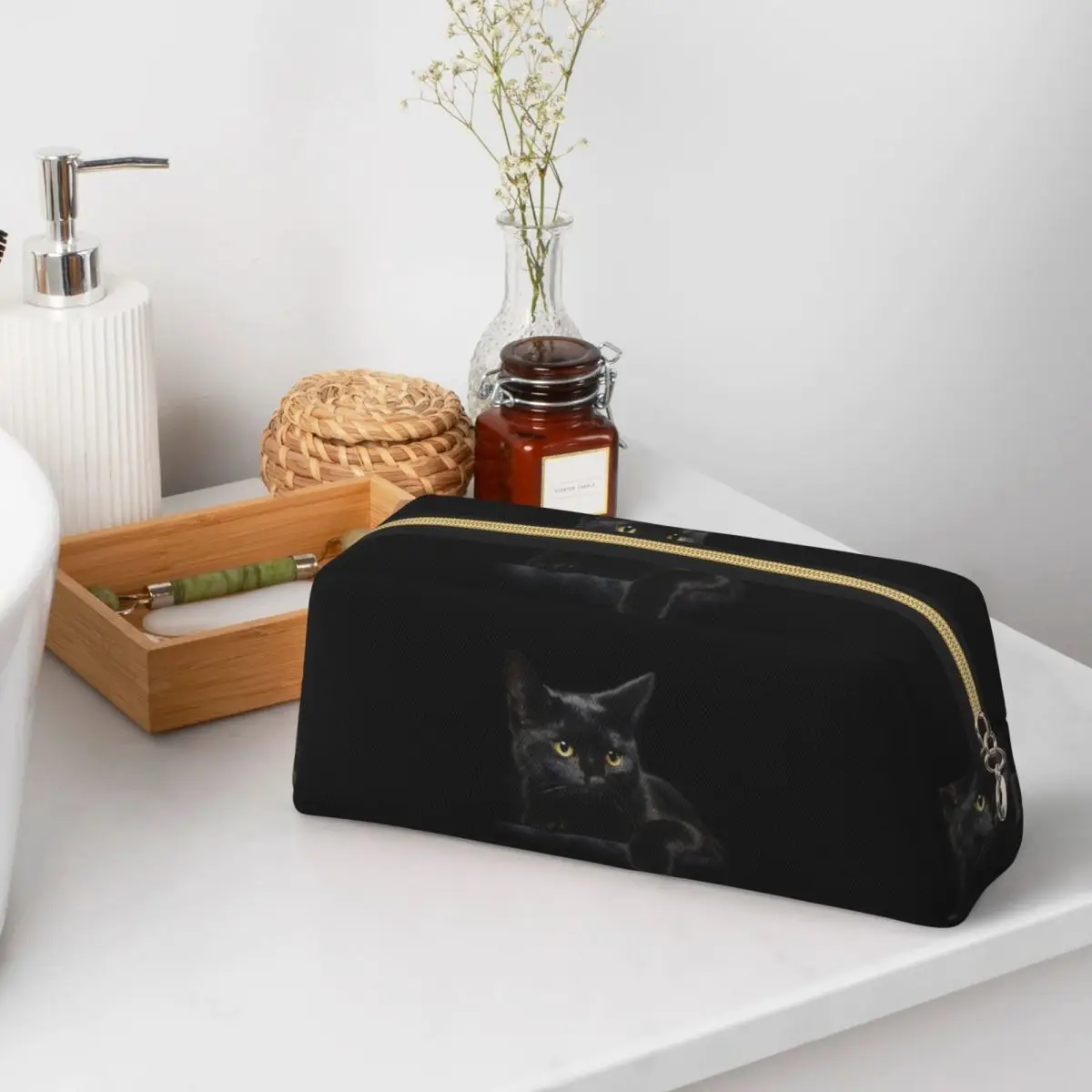 

Black Cat Pencil Cases for Student School Pen Box Pencil Bag Large Storage Pencil Pouch Storage Stationery Supplies