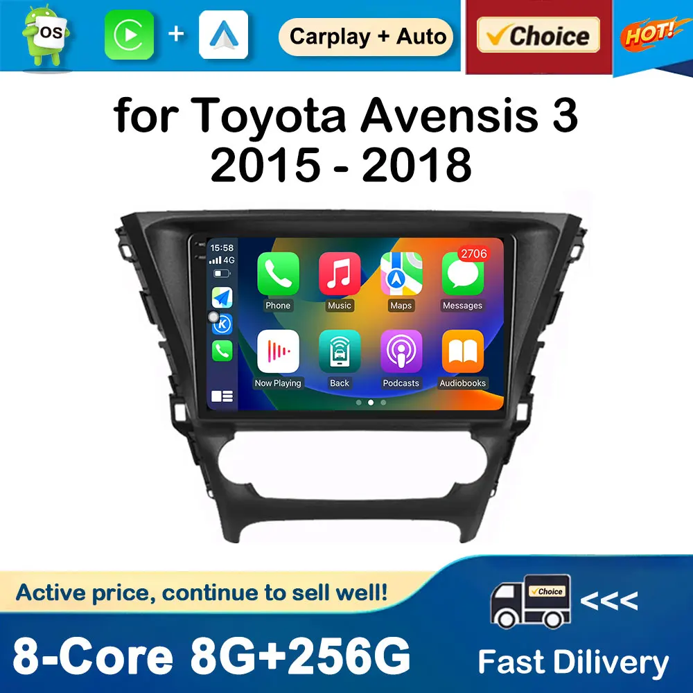 

10.1 inch Android OS GPS Navi BT for Toyota Avensis 3 2015 - 2018 Car Radio Multimedia Player Auto Tools Carplay DSP Stereo WiFi