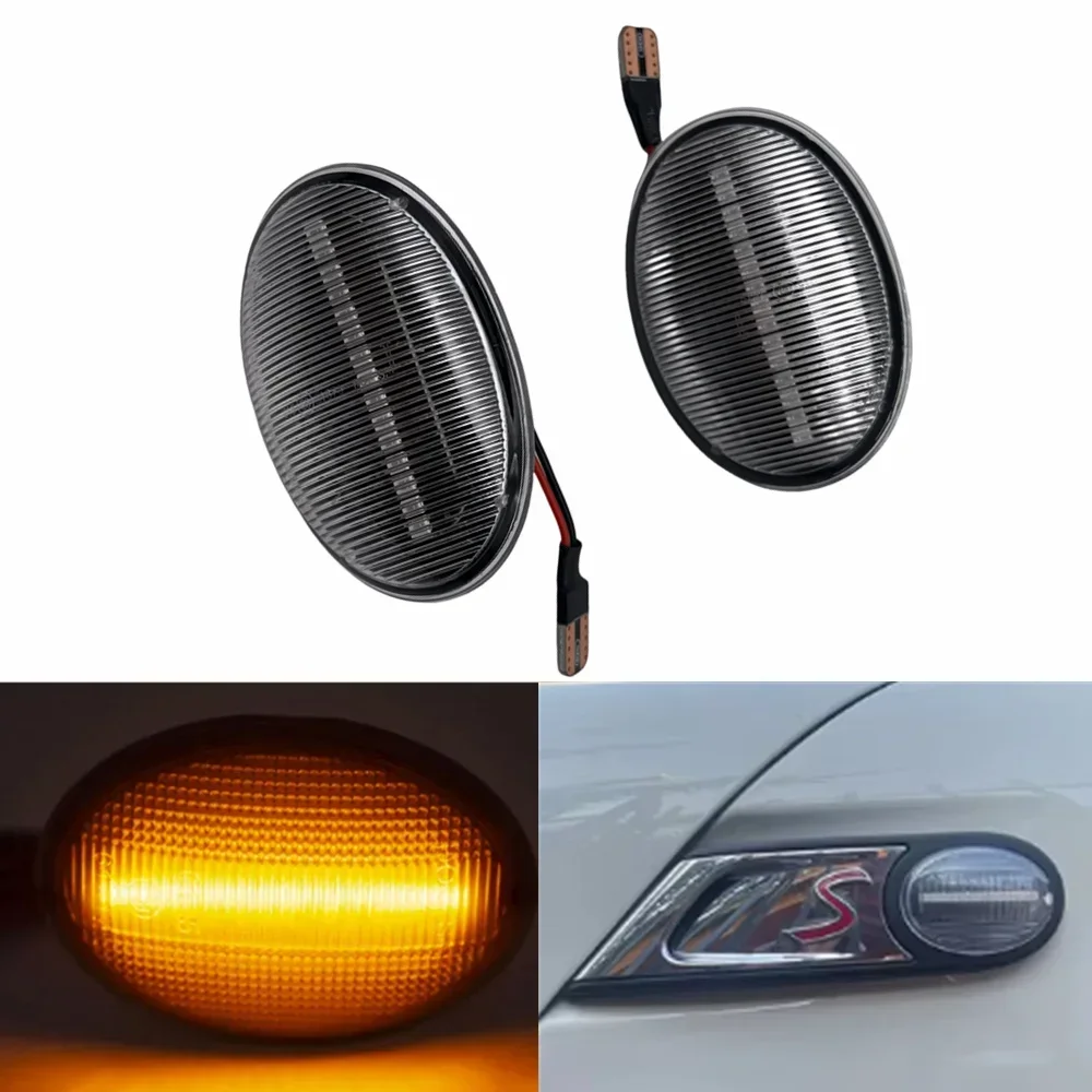 Dynamic LED Turn Signal Lamp Side Marker Light Car Flashing 2PCS For Mini Clubman R55 Cooper R56 R57 Coupe R58 R59 Auto Parts