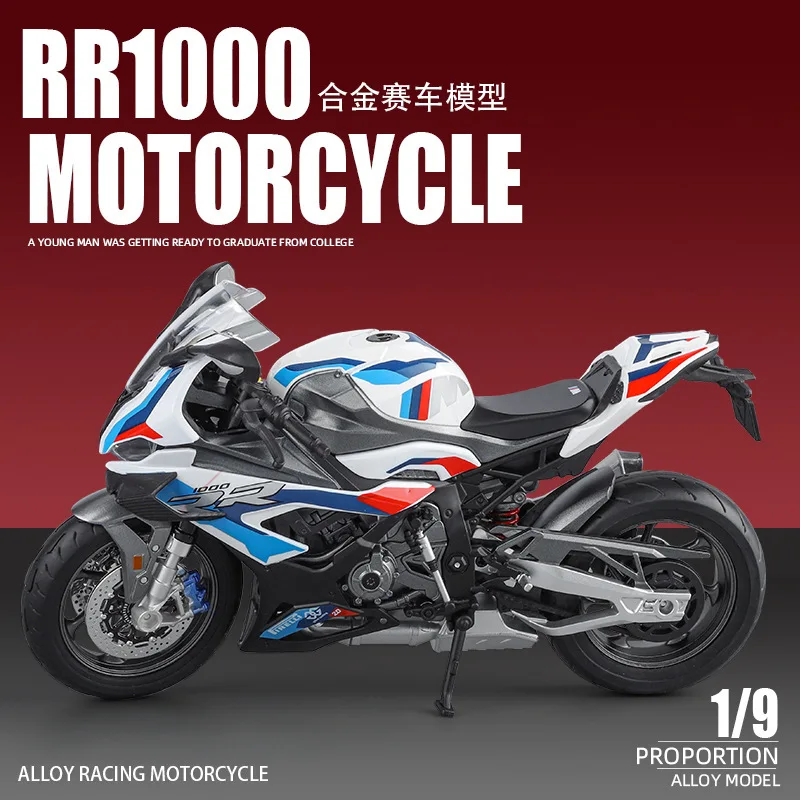 

1:9 RR1000 Alloy Motorcycle Model Ornament Toy Gift Diecast Alloy Car Model Collectible