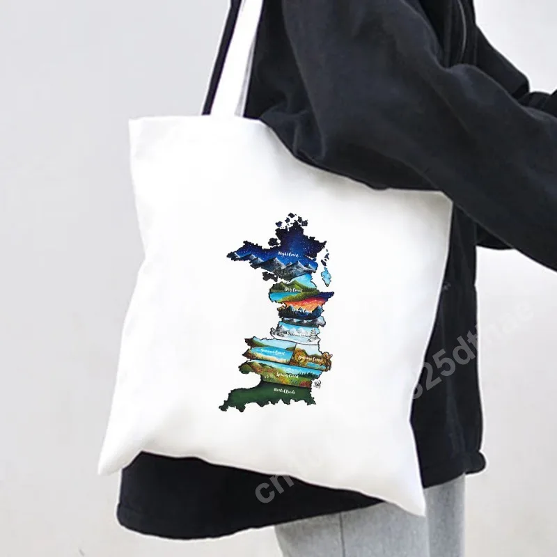 A Court of Mist and Fury Shoulder Bag House Wind Book Night Moon Star Wingspan Women Canvas Fashion Cotton Tote Bags Handbags