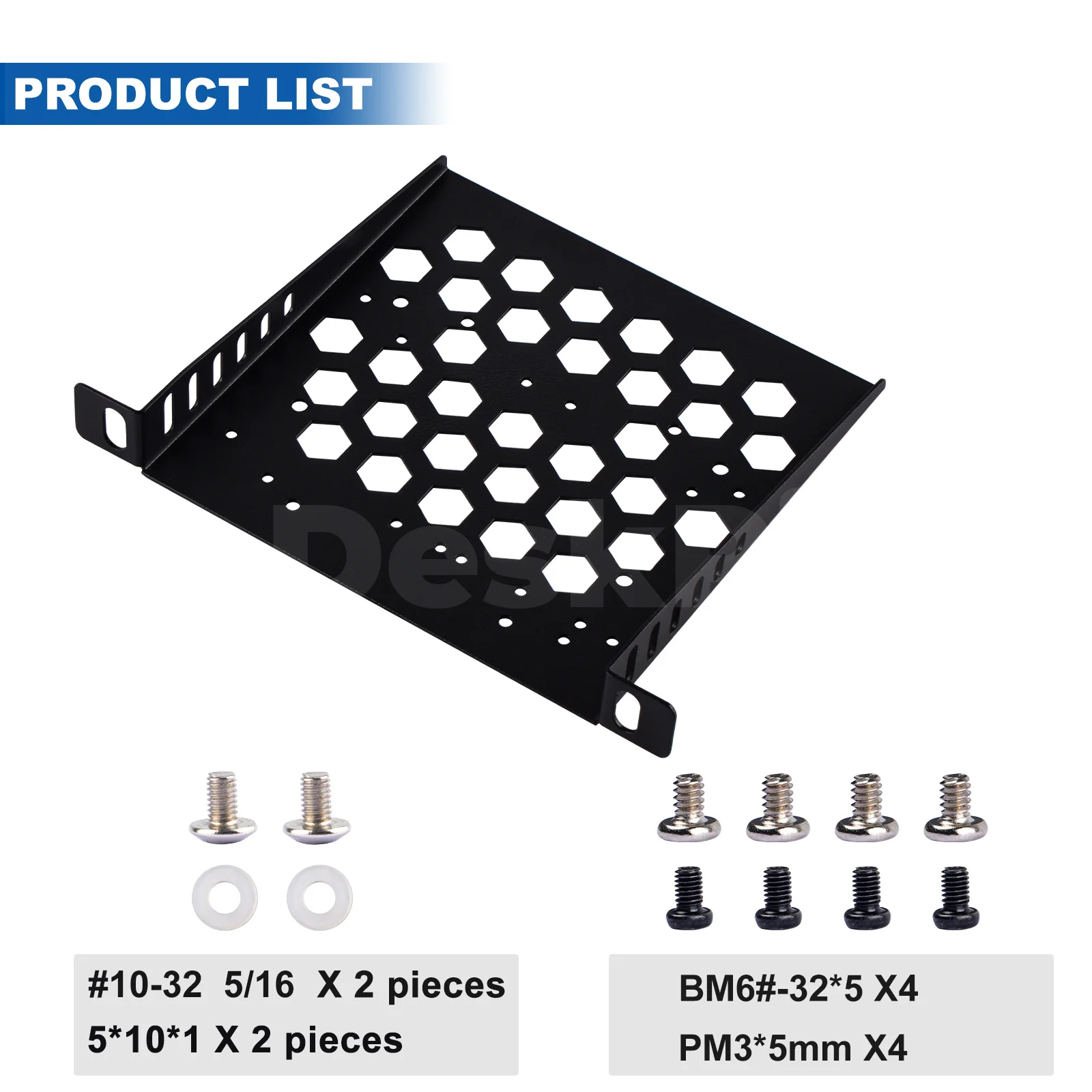 Aksesori DeskPi RackMate Rak Rak 0,5U 7 inci untuk Rak Server TT/Kabinet Jaringan