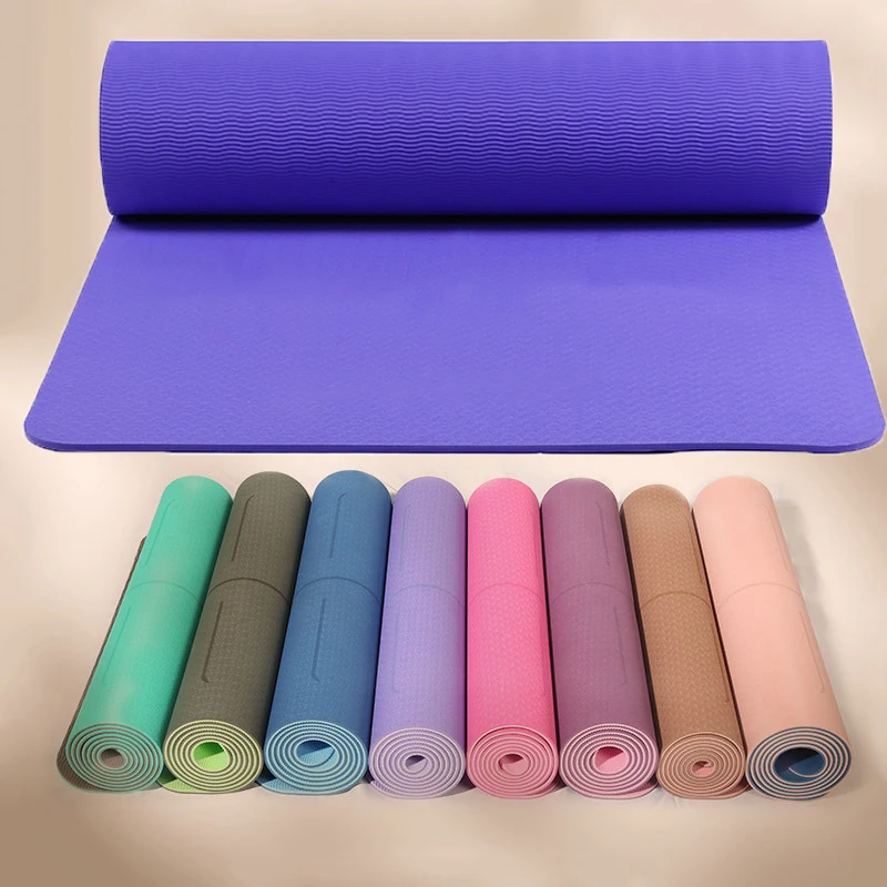 Multi-Style 6MM Silent Shock-Absorbing Non-Slip Yoga Mat TPE Home Fitness Exercise Yoga Mat Asana Line Fitness Mat Unisex