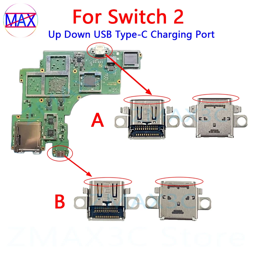 

20 шт. абсолютно новый для консоли Switch 2, порт зарядки типа C, замена вверх и вниз для Switch2, разъем для передачи данных USB Type-C, часть интерфейса