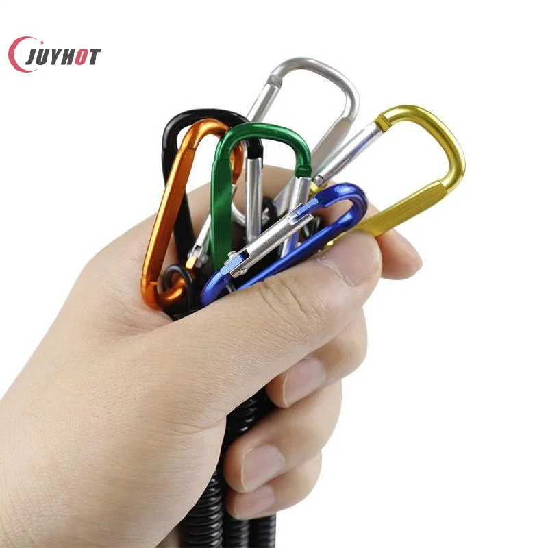 Retractable Fishing With Anti-lost Hand Rope Telescopic Spring With Carabiner Fishing Rope Retention Rope Fishing Tackle