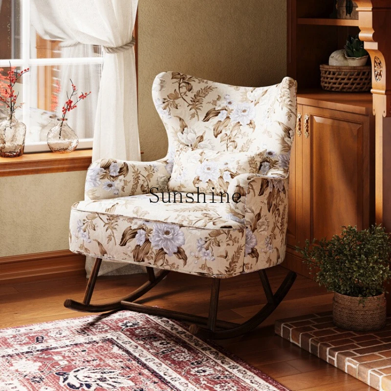 

French retro living room balcony leisure lazy sofa B & B antique single sofa
