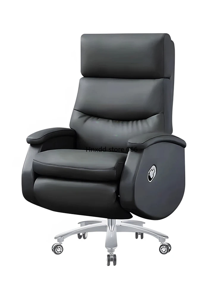 Office Electric Leather Executive Chair Can Lie Flat Nap High-End Business Executive Chair Comfortable for a Long Time