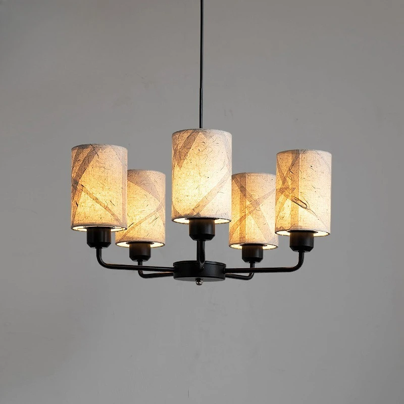 New Chinese vintage xuan paper pendant light decorations, living room and dining room, wabi-sabi style, designer guesthouse,