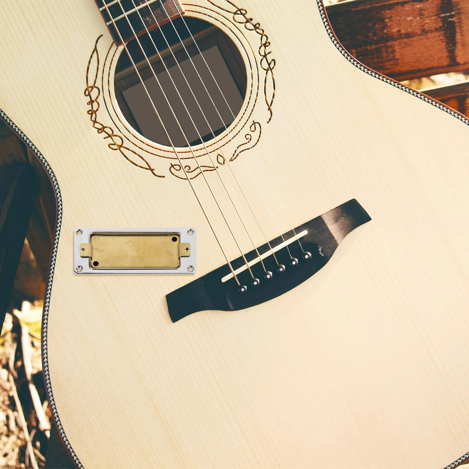 

2 pcs Mini Cover Neck Bridges Double Coil Guitar Pickups Base Pickup Frame Frames Silver Guitar Parts Replacement