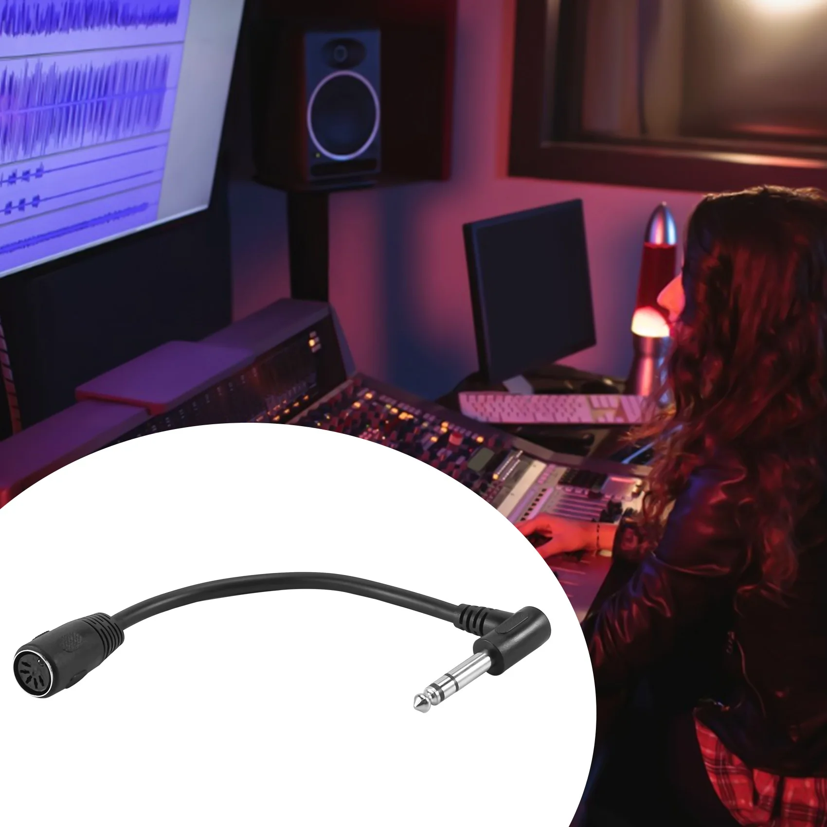 

(Limited Offer) MIDI CABLE,5-Pin Din Female To Monoprice 6.35Mm (1/4 Inch) Male TRS Stereo Audio Extension Cable