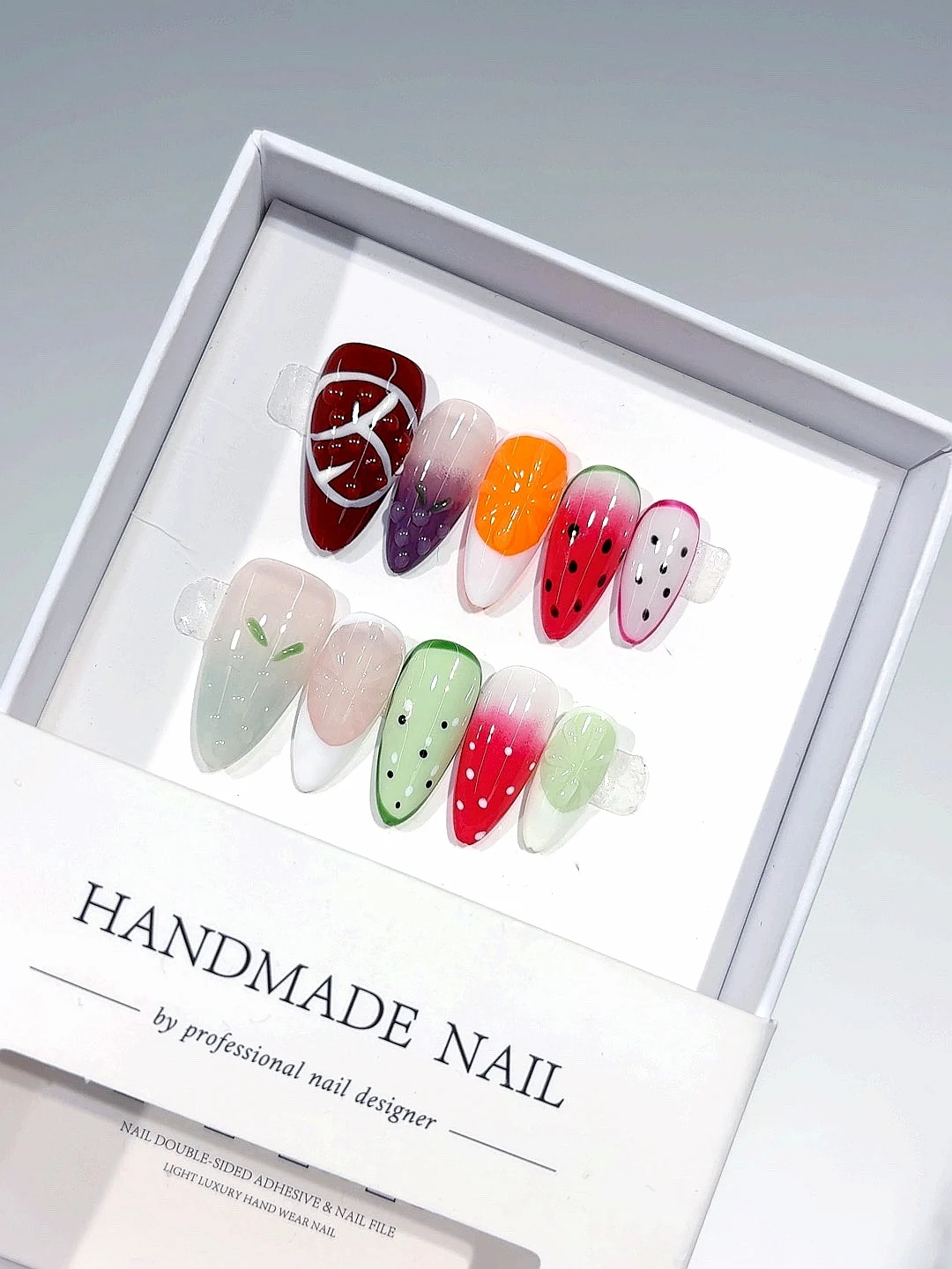 

Летний фруктовый стиль, свежая серия, дизайн ногтей, модный маникюр (D435)