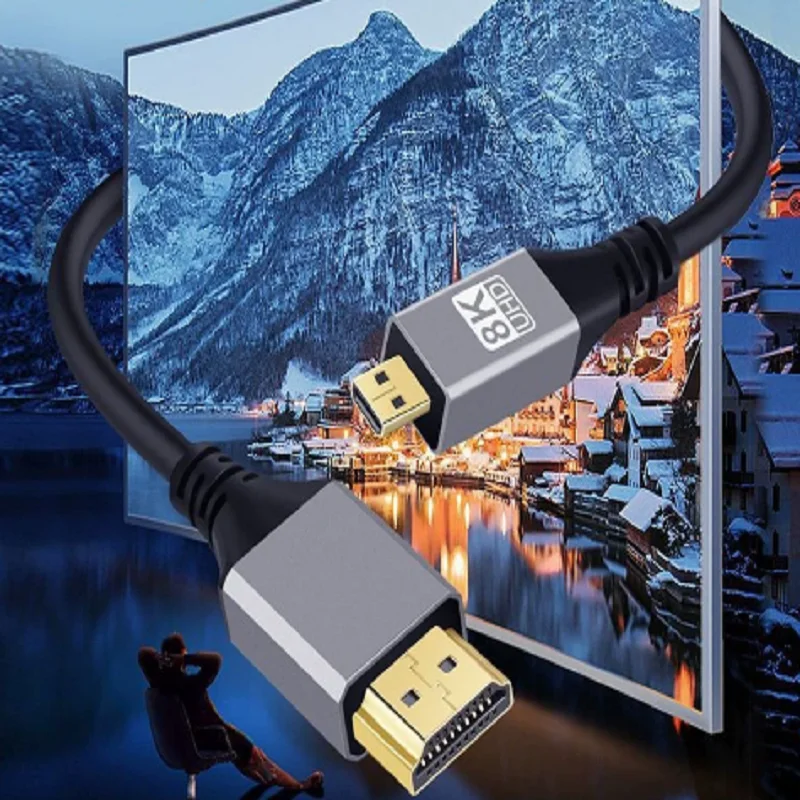 Micro HDMI 8K Cable Micro To HDTV HDMI-Compatible Cable Cord For GoPro Raspberry Pi 4 Retroid Sony Camera PC TV Video Cable