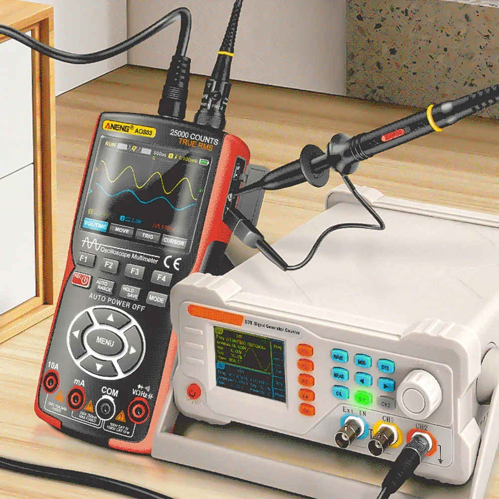 Digital Handheld Battery Multimeter Waveform Output 2 Channel 50MHZ Automotive Oscilloscope Multimeter for Car Electrical Repair
