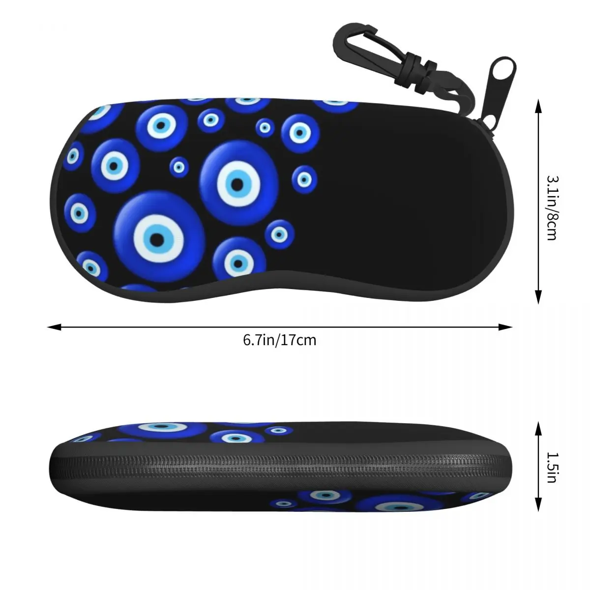 Custom Evil Eye Shell Glasses Case Unisex Travel Hamsa Hand Of Fatima Eyeglasses Case Sunglasses Protector Box