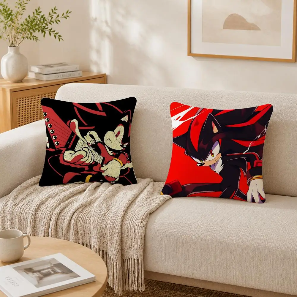 Cushion Cover Plush Decorative Pillow Case With Hidden Zipper Cutecore Room Decor For Home Game Shadow The H-Hedgehog