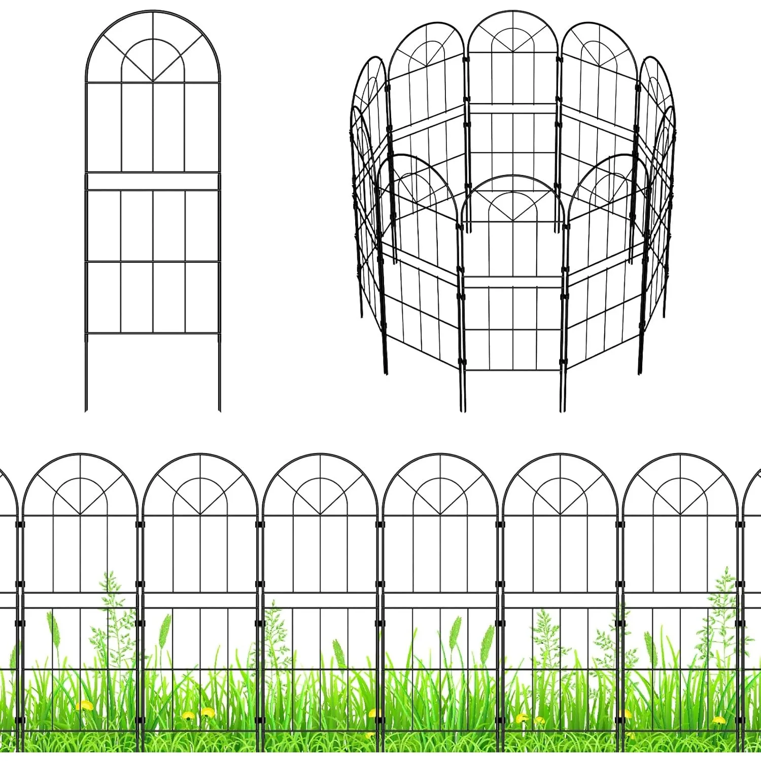 

Декоративные 8 шт. нержавеющие NoDig MetalFence 8,5 x 38,5 дюймов AnimalBarrier Dogs, Rabbits FlowerBorders Yard, Patatio Outdoor