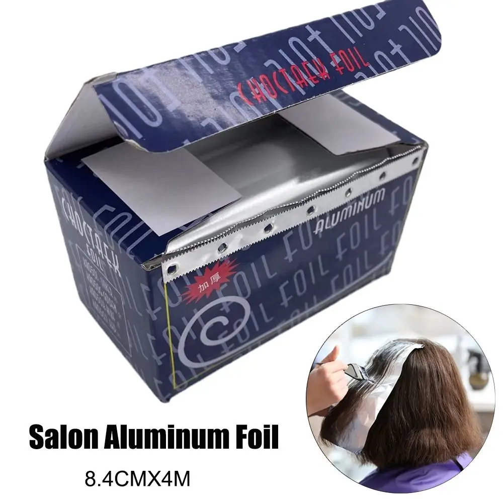 

Новая одноразовая алюминиевая фольга для салона, серебро 8,4 см x 4 м, рулонная фольга для волос, инструмент для окраски волос