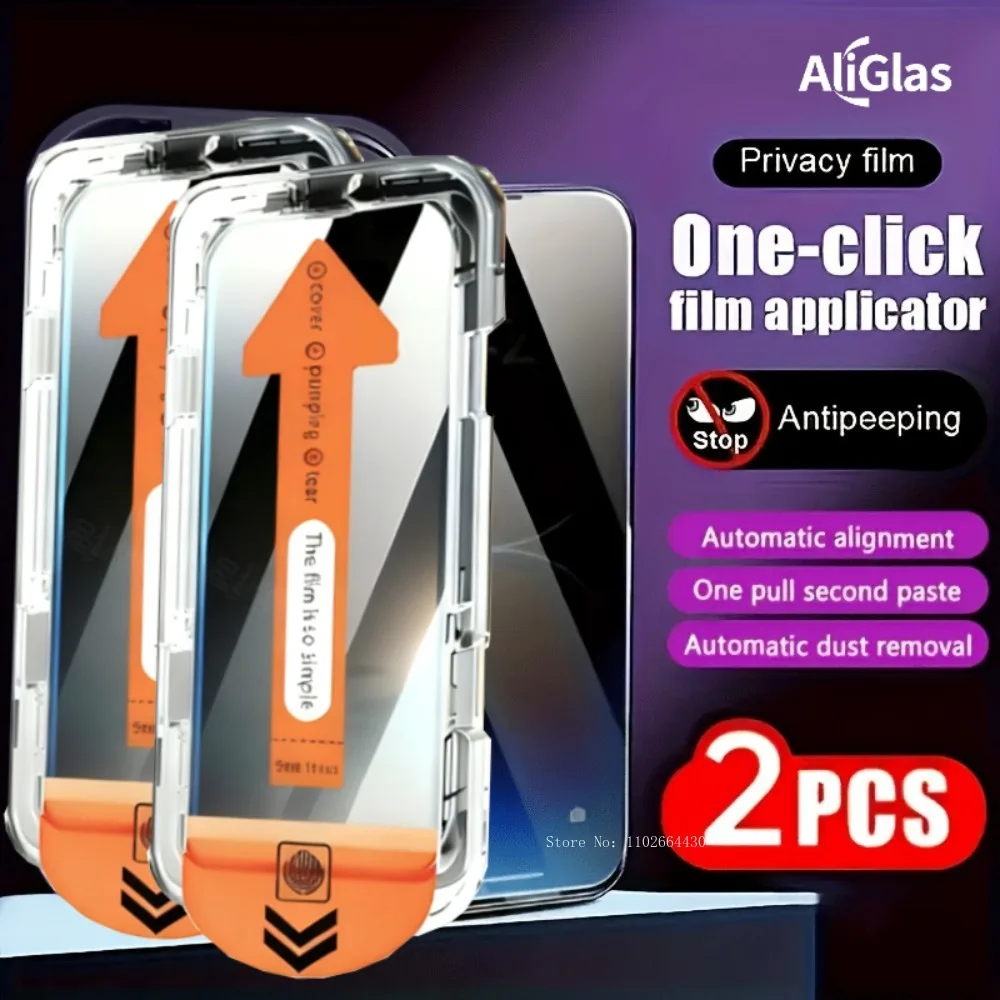 

2 шт., антишпионская стеклянная пленка Temered одним щелчком мыши для iPhone 17 Pro Max 17 Pro, пылезащитное стекло для защиты экрана для Iphone Air