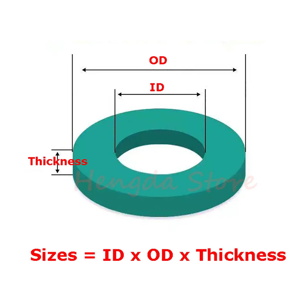 FKM Flat Gasket M2 to M42 Thick 1/1.5/2/2.5/3mm Green Fluorine Rubber Spacers Sealing Washer Wear-resistant Waterproof ID 2-42mm