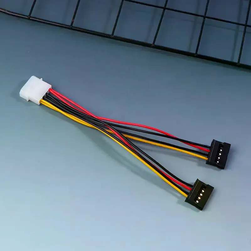 IDE Molex 4 Pin To 2 X SATA Power Cable Serial ATA Y Splitter Hard Driver Dual Extension Cord Adapter Connector