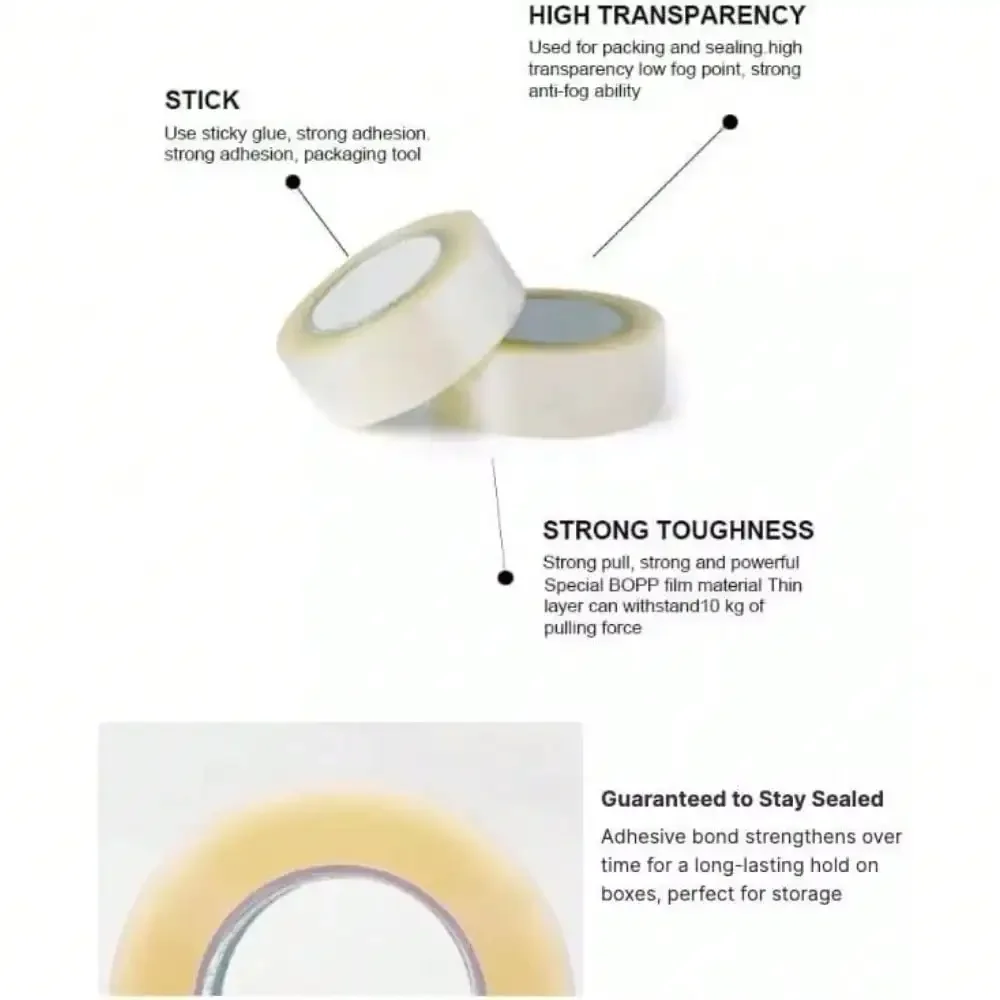 صندوق تعبئة الشحن شريط عزل التعبئة والتغليف ، تغليف لاصق قوي حساس للضغط لتخزين صندوق البريد المتحرك #4