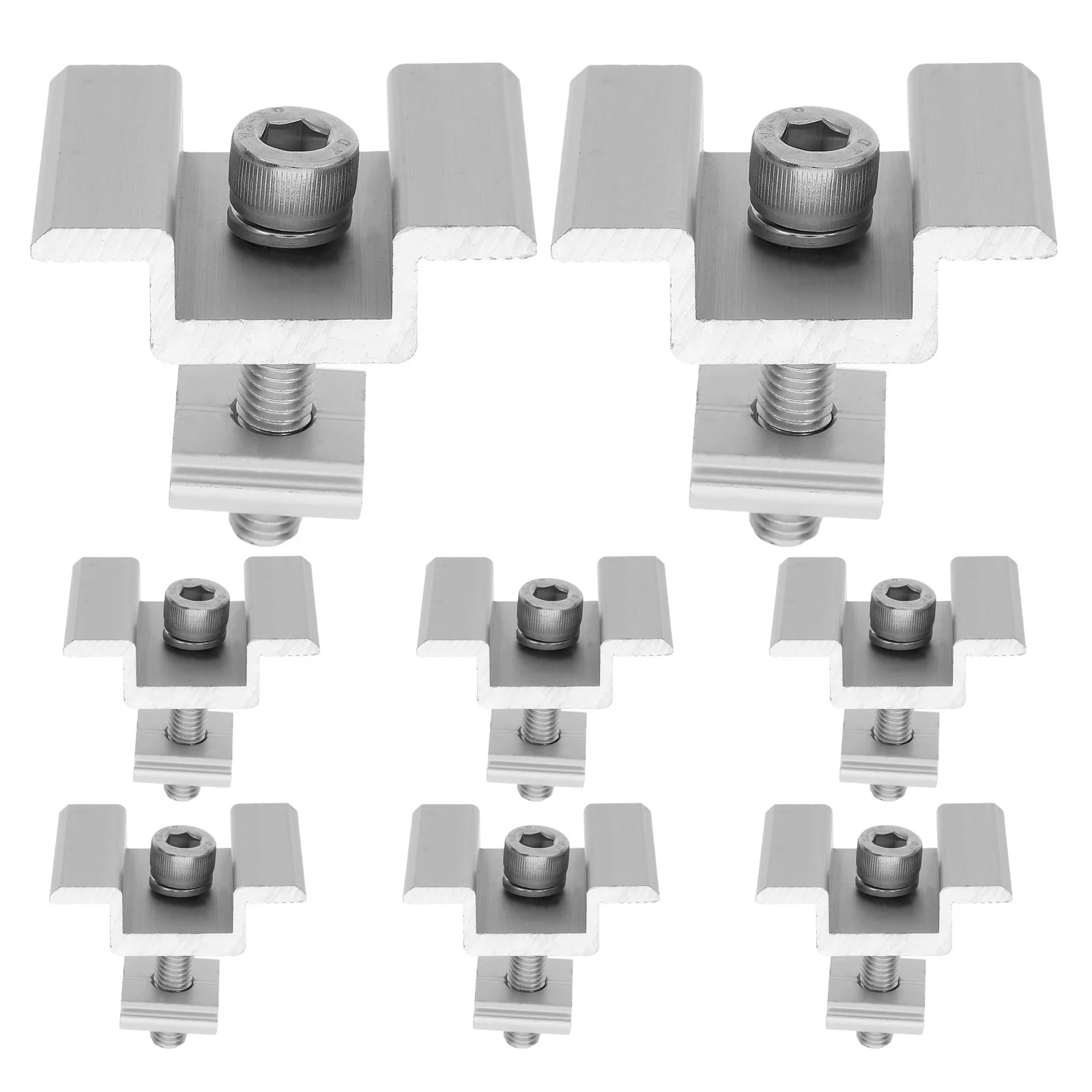 8Pcs Solar Panel Mid Clamps Aluminum Alloy Photovoltaic Module Support Quick Installation Hardware Compatible Multiple Angles