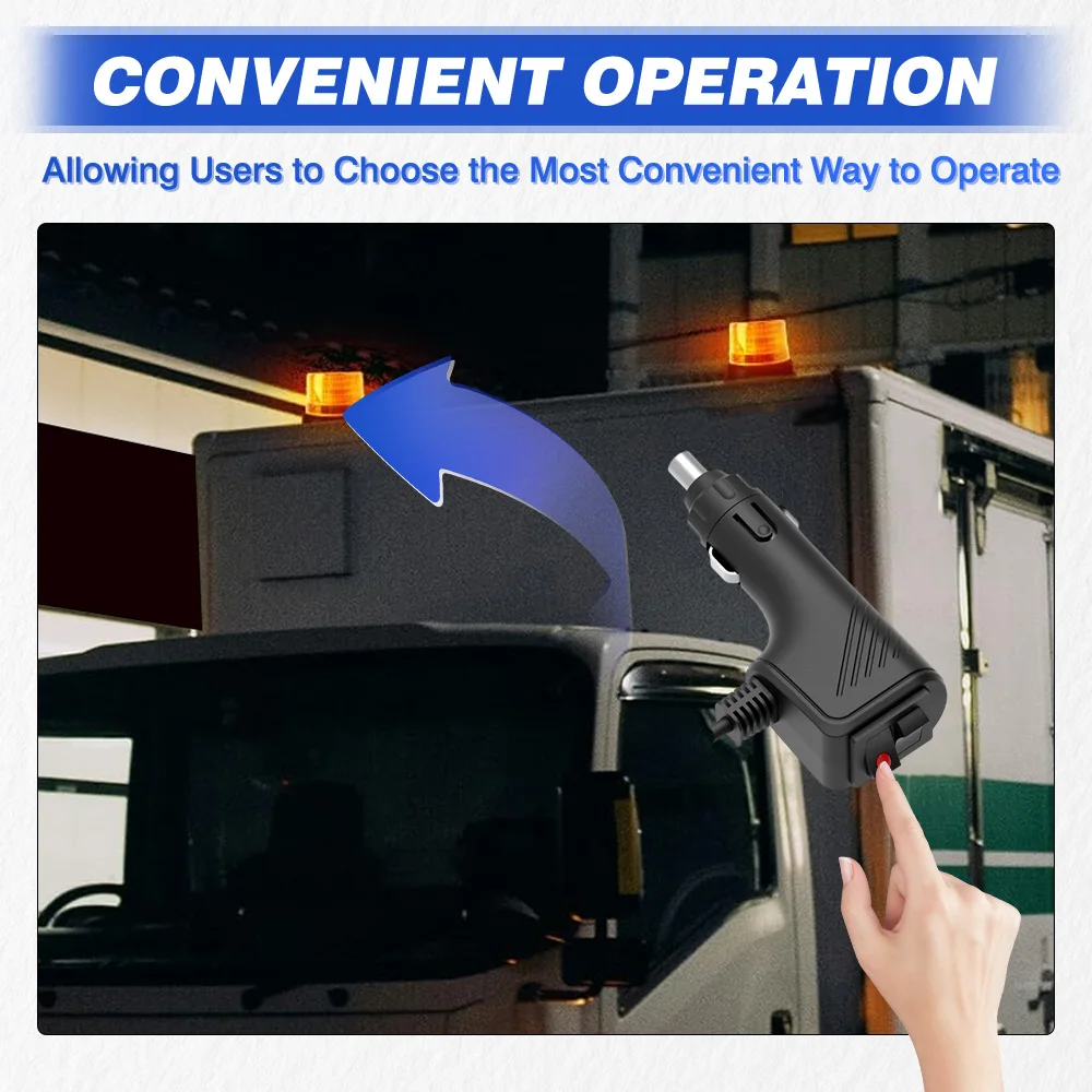 12V-80V 有線/デュアルボタンスイッチカーチャージャー 90 LED 警告ビーコンライト ストロボライト点滅ビーコン 磁気ベース付き