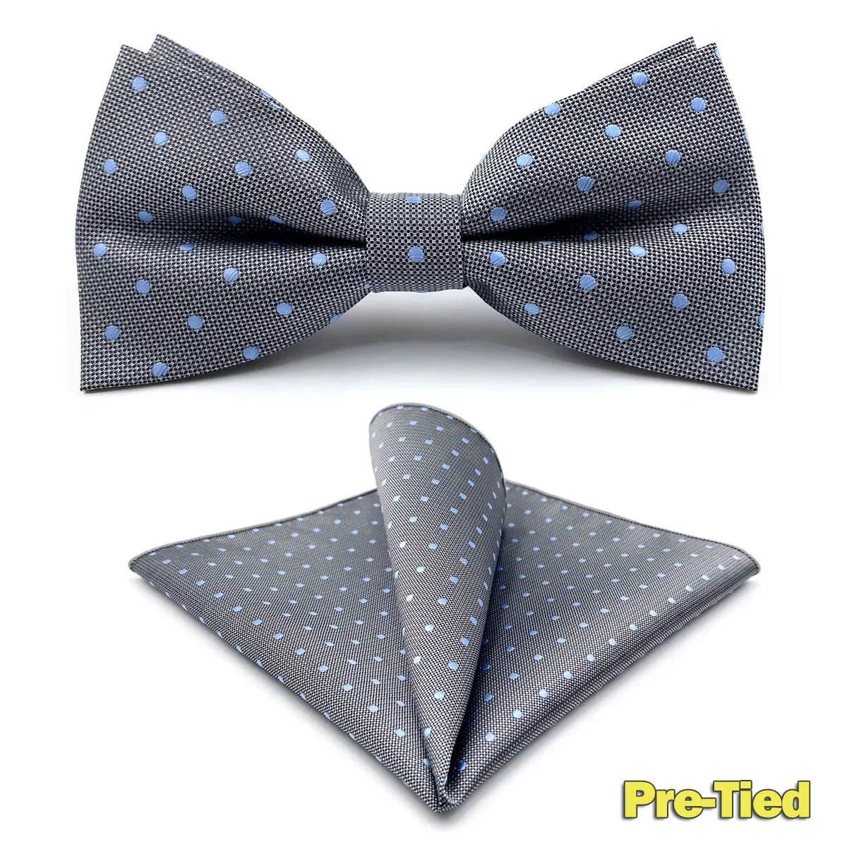 Men's Bow Tie Pocket Square Self-tied Business Acceossories Gift Butterflies Wedding