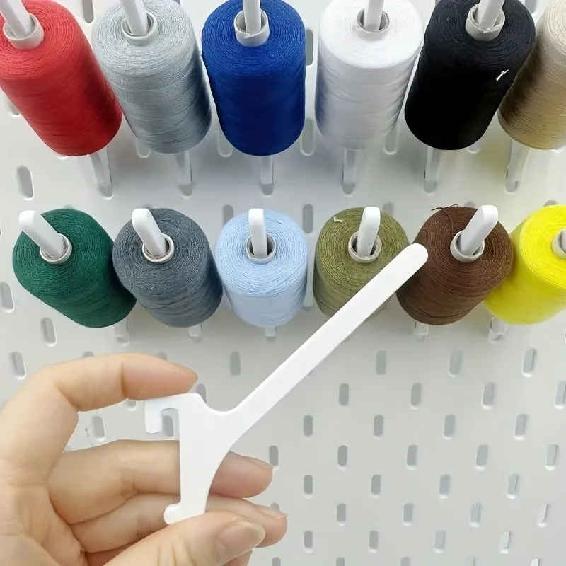 10PCS Thread Spool Pegboard Hooks Compatible with Skadis Pegboard for Thread Embroidery & Sewing Craft Room Organizer