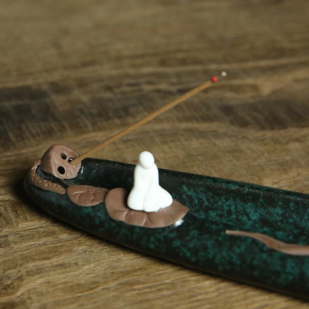

Ceramic Lighthouse Incense Censer Tray Burner Stick Holder Decor Aromatic Diffuser Yoga Accessories