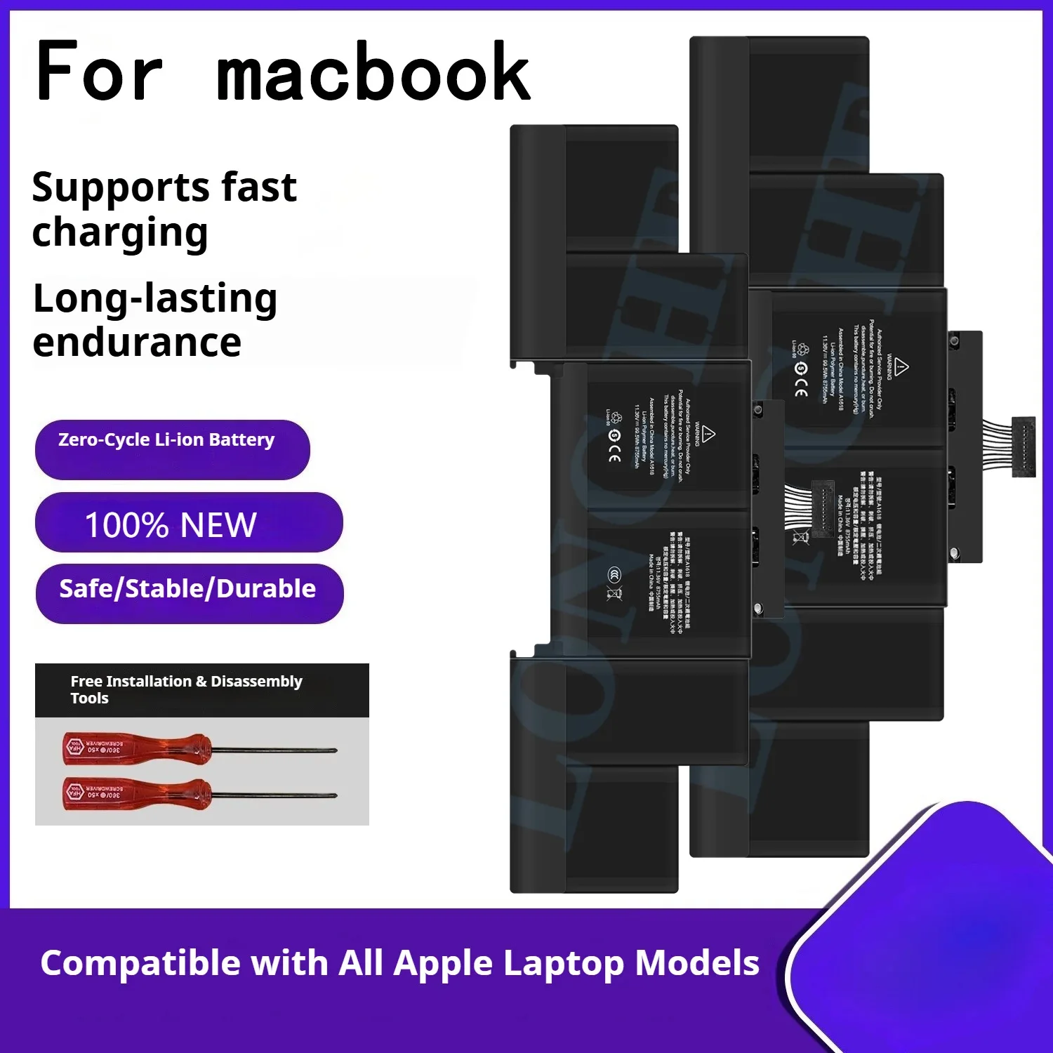 

Laptop Battery For Macbook Pro 13 A2171/A1582/A1493/A1713/A1820/A1819/A1964/A1953 laptops Battery