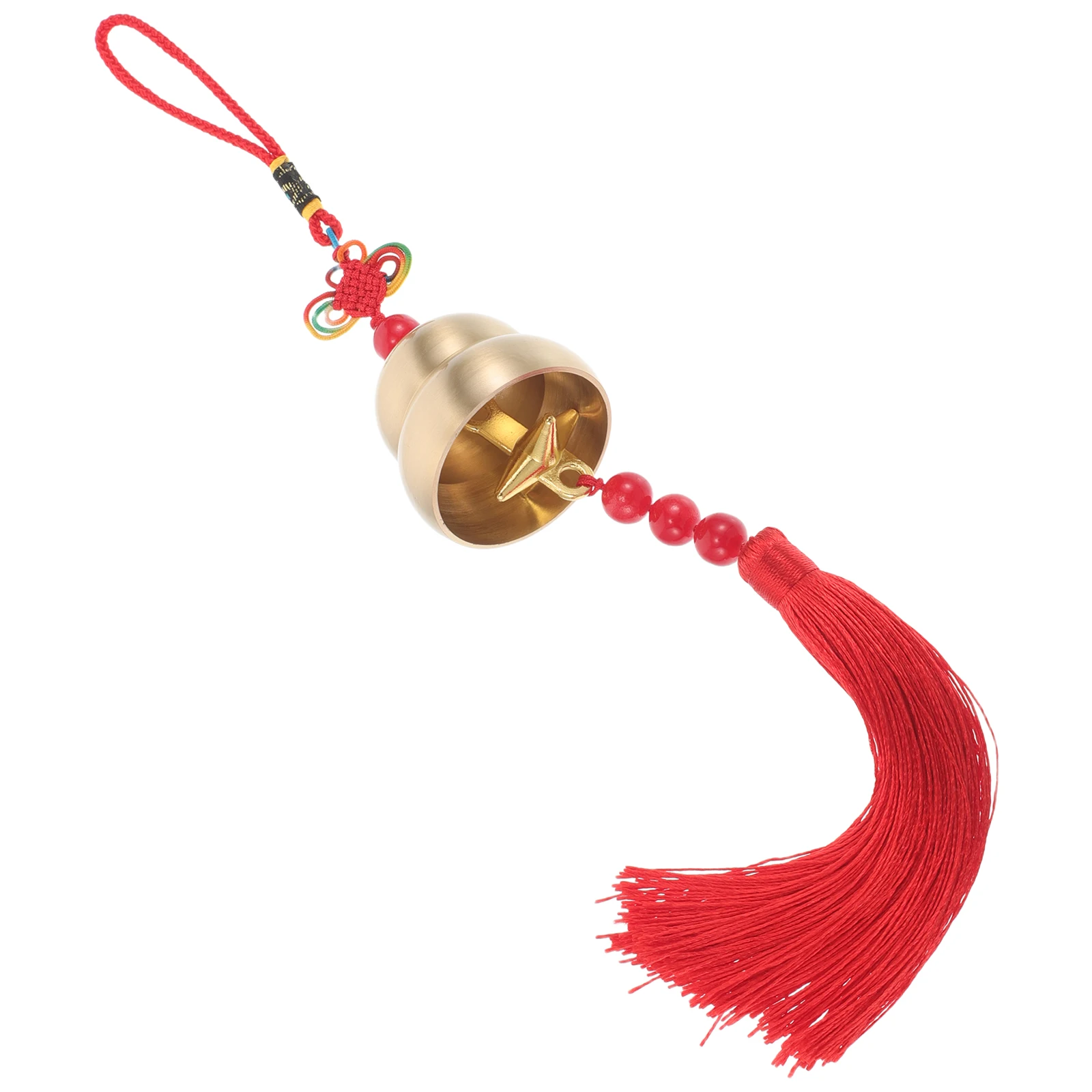 

Rear View Mirror Brass Wind Chimes Car Accessory Hanging Accessories Red Cute Decor for Women