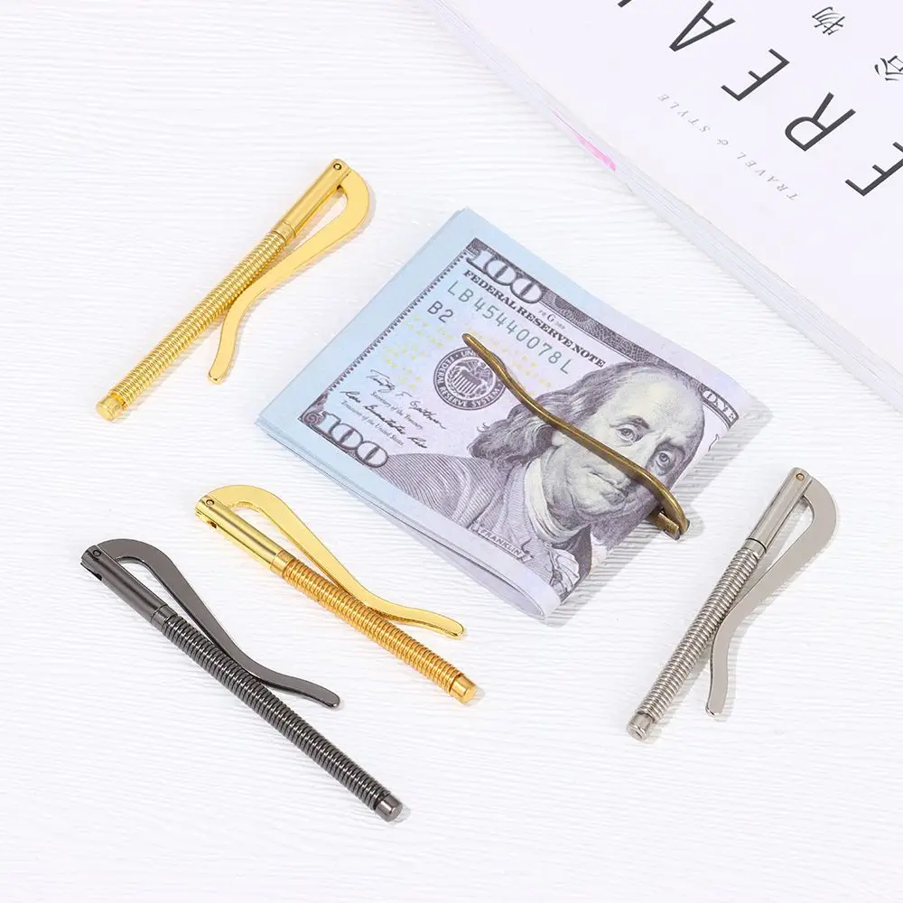 1PC Durable Simple Metal Money Clip Bifold Bar Wallet Spring Clamp Cash Holder Replace Parts Spring Clamp Bag Accessory