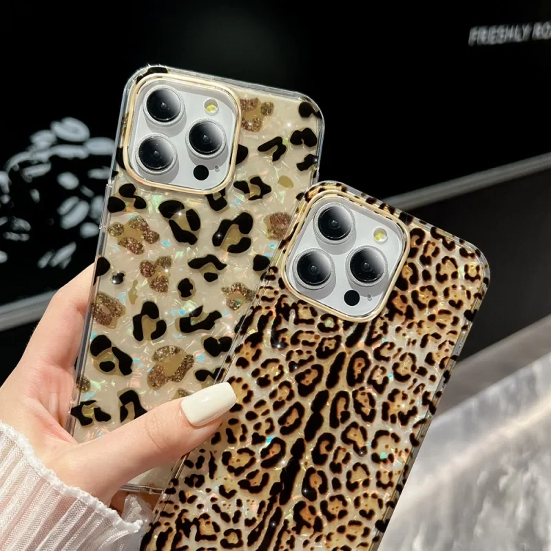 Custodie protettive per telefoni con stampa leopardata adatte per 16 Rainbow 14plus Custodia Apple all-inclusive per iPhone Custodia alla moda Shell Series