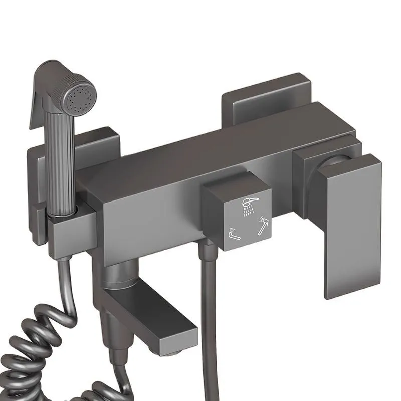 

Пистолет серый простой, душ, бытовой, душевой набор, без верхнего распыления, полностью медь.