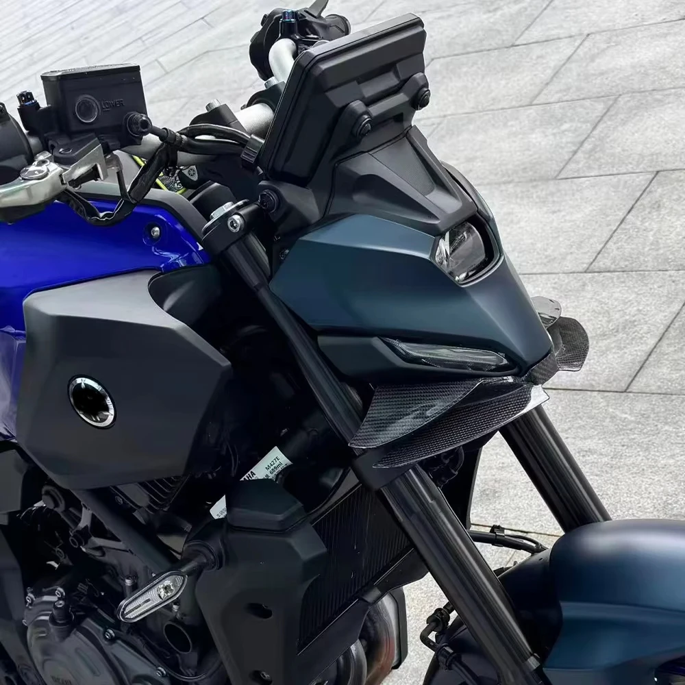 For YAMAHA MT-07 2025 carbon fiber Wind Wing Aerodynamics Fairing Winglets  Motorcycle Front Spoiler Lower spoiler Front Lip