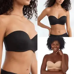 Women's Strapless Bra Seamless Backless Plus Size Full Coverage Smooth Invisible Underwire Minimizer Bras for Big Bust