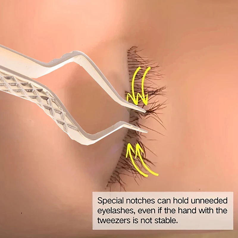 Anti-Static สแตนเลสสตีลแหนบความแม่นยําสูงทองโค้งตรงขนตาพัดลมแหนบคิ้วเล็บเครื่องมือแต่งหน้า