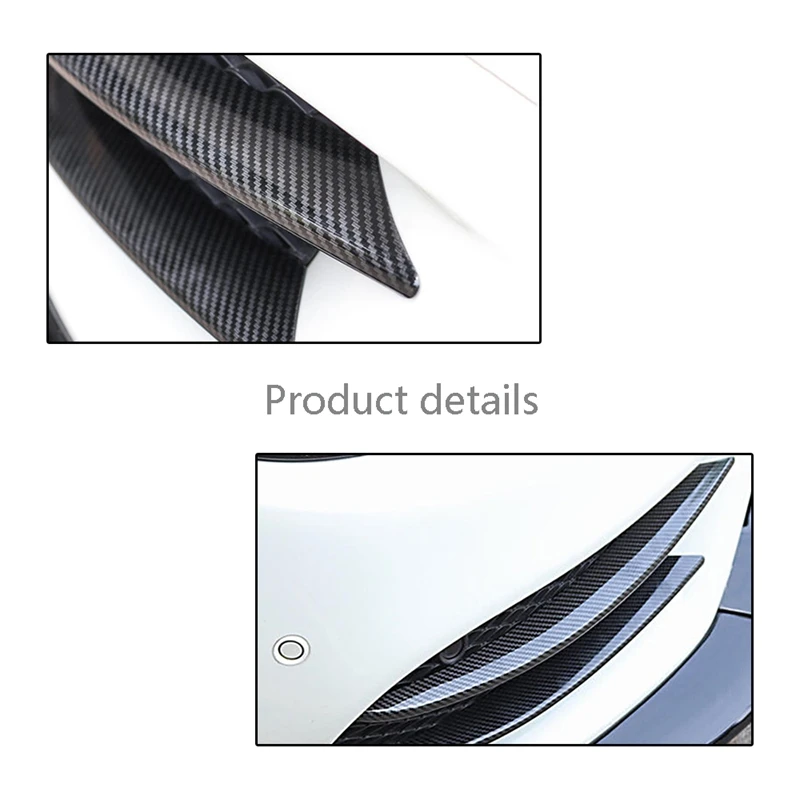 Black Front Bumper Lip Splitter Spoiler Fog Lights Trim Sticker for Mercedes Benz C Class W205 C180 C200L/C180L