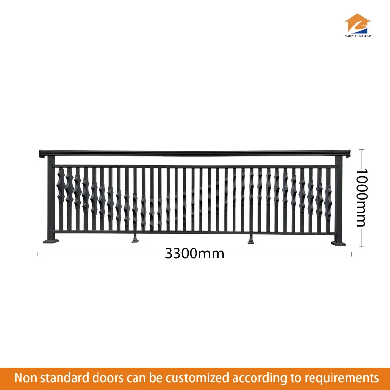 مخصص. سبائك الألومنيوم في الهواء الطلق الدرابزين والدرابزين درج وشرفة/درابزين الشرفة التصميم المعاصر قوي دائم
