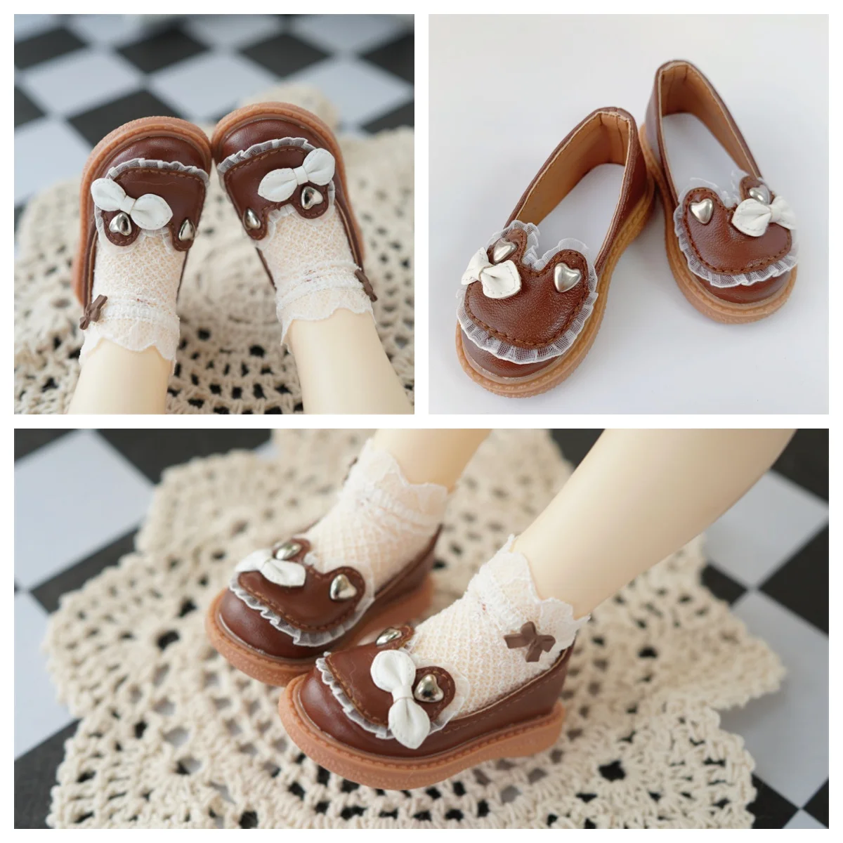 女の子のためのbjdとsd人形の靴,さまざまな色のクマの姉妹靴,女性の靴,1/6, 1/3,1/4,アクセサリー