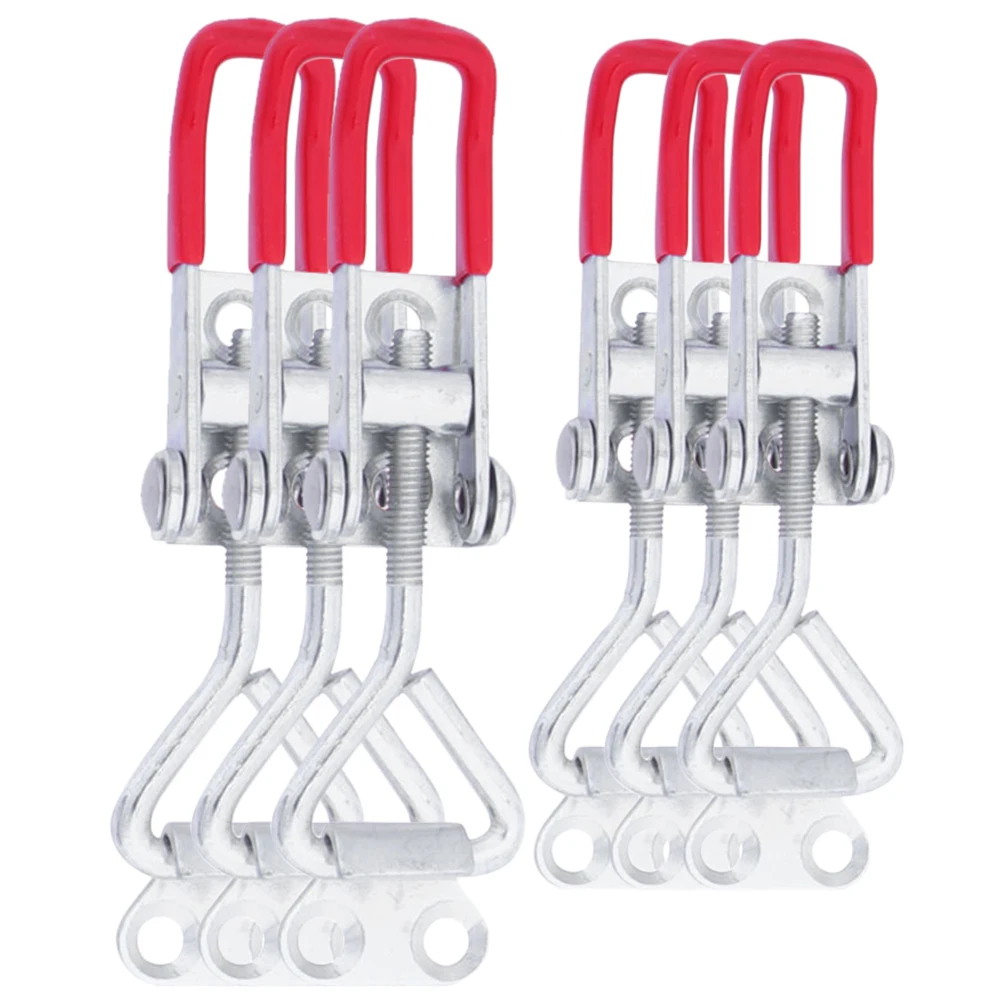 

6 шт. сверхмощные тумблерные зажимы 4001, регулируемая петля для деревообработки, двери сарая, железные ворота, емкость 330 фунтов, быстроразъемная защелка