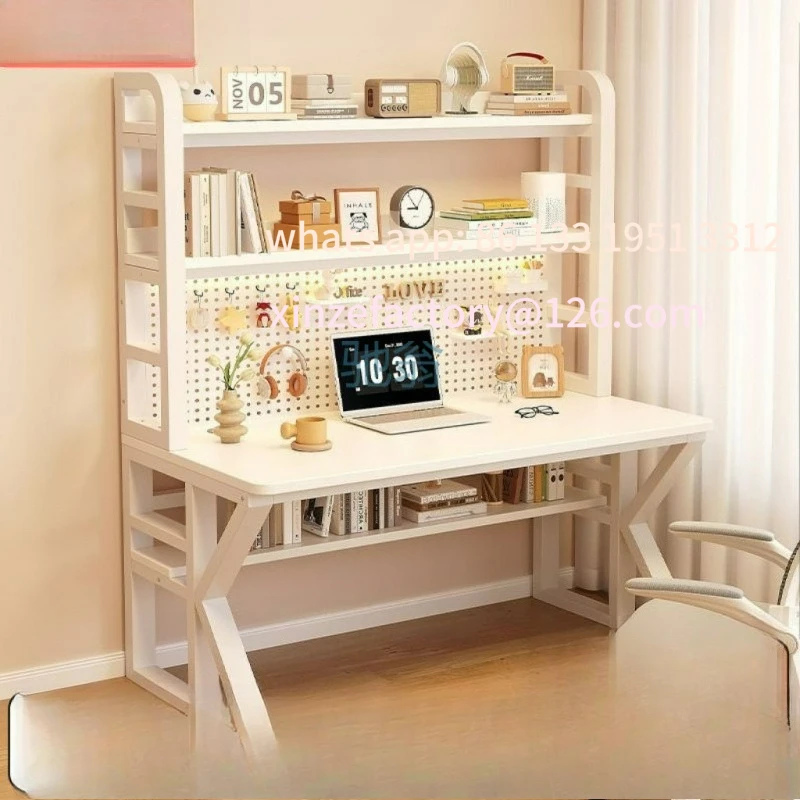 

Customizable hole board computer desk desk bookshelf integrated table